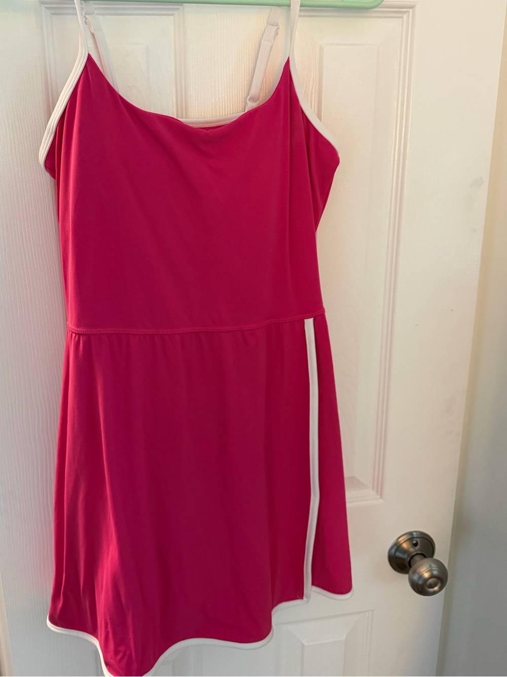 Hot Pink Tennis Dress with White Trim